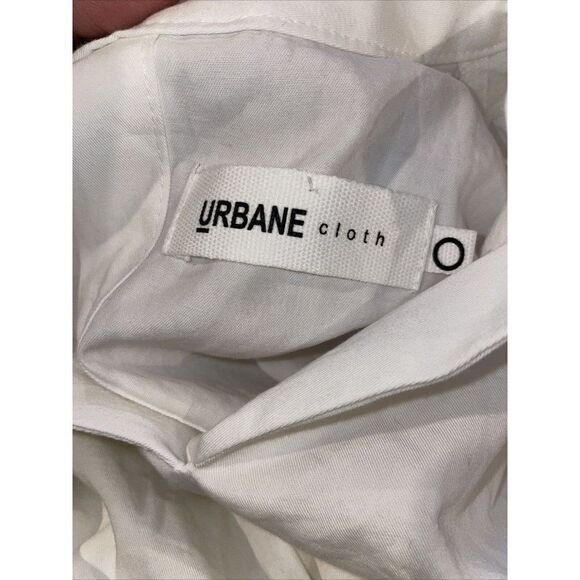 Urbane Cloth Sheer Mesh Sleeve Top Long Sleeve Button Back White - Picture 5 of 7